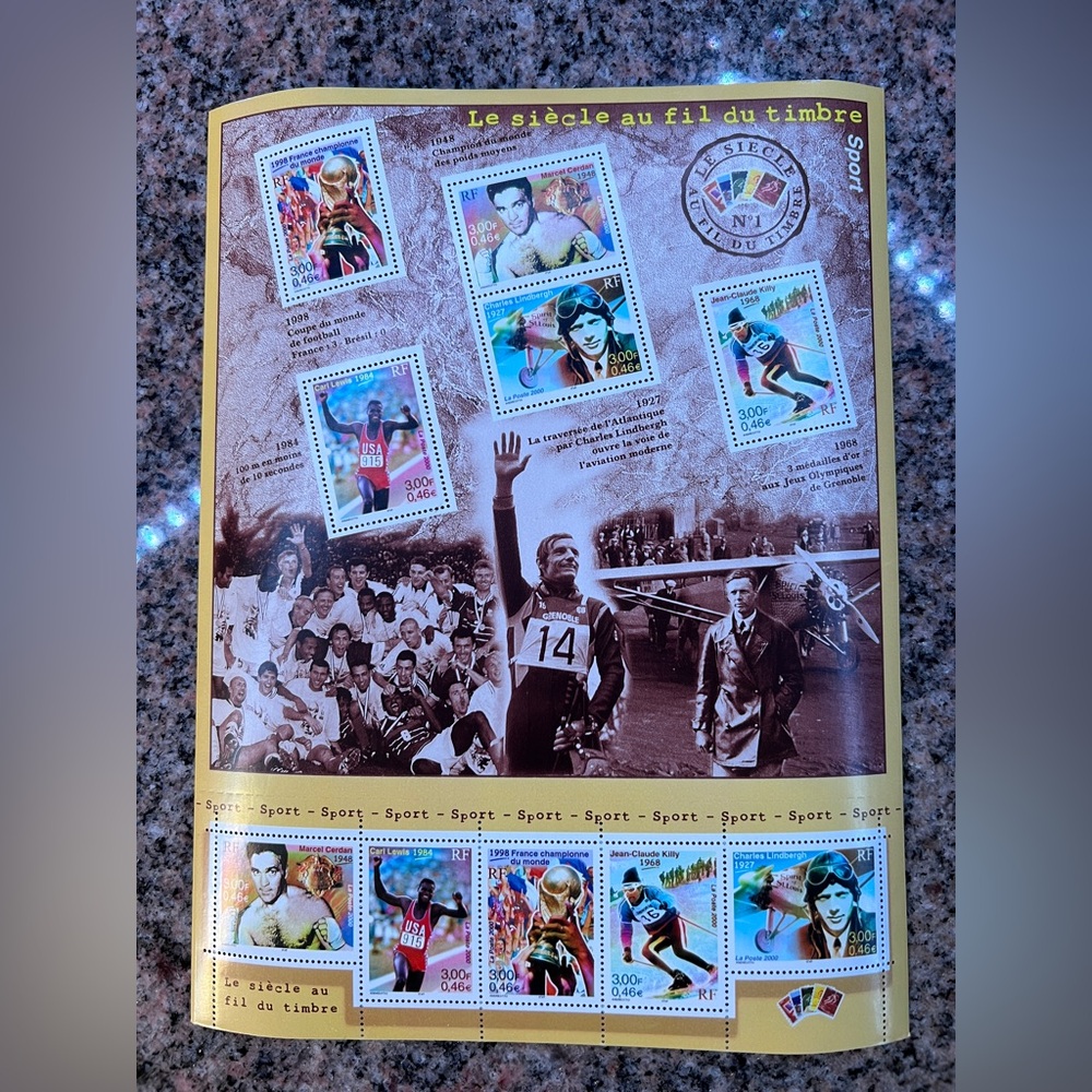 2000 French "Le Siècle au fil du timbre" Special stamp sheet